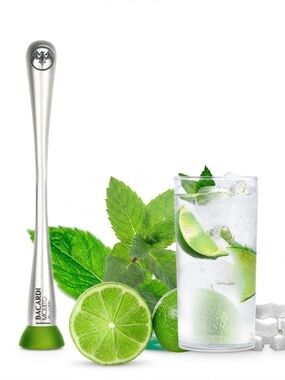 Bacardi Stainless Steel Muddler with Green Base